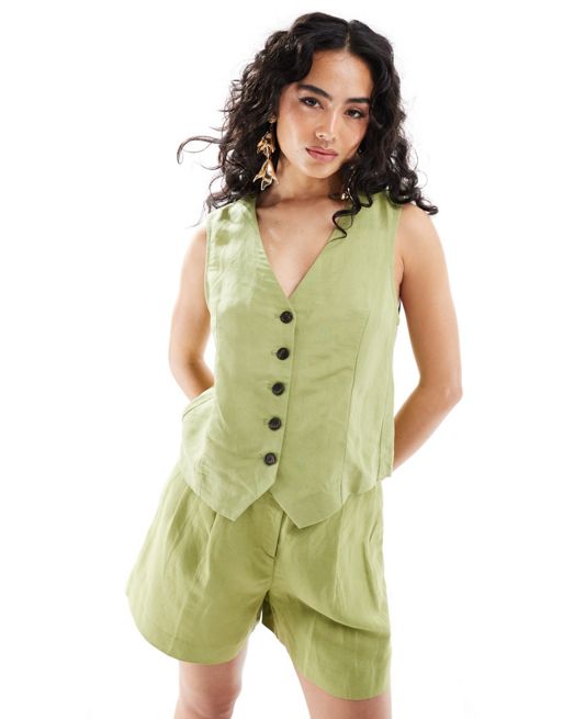 Edited tailored waistcoat co-ord in olive