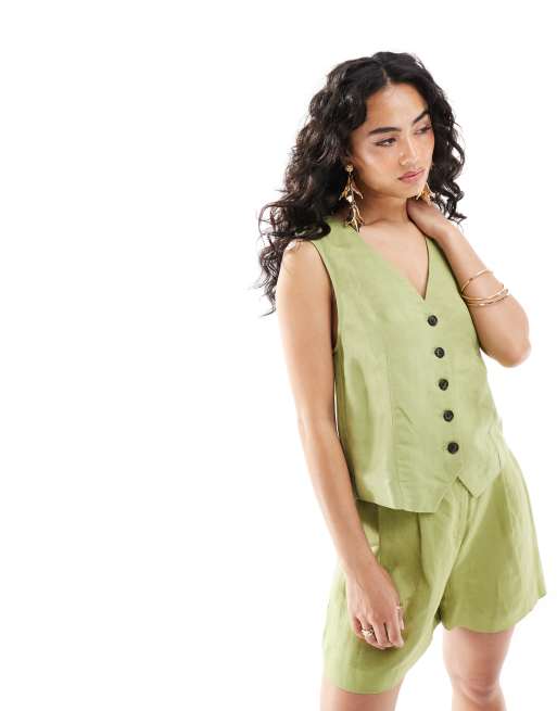  Edited tailored waistcoat co-ord in olive