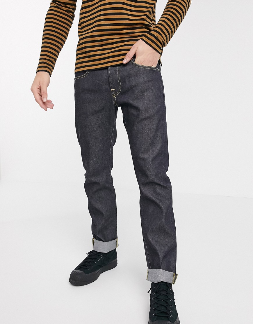 Edwin – ED55 – Avsmalnande regular jeans i rå denim-Blå