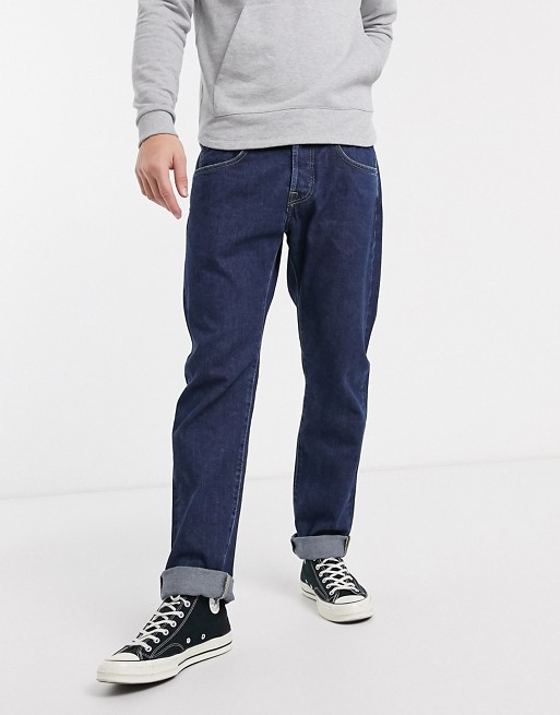 Edwin ED55 regular tapered fit jeans in rinsed denim