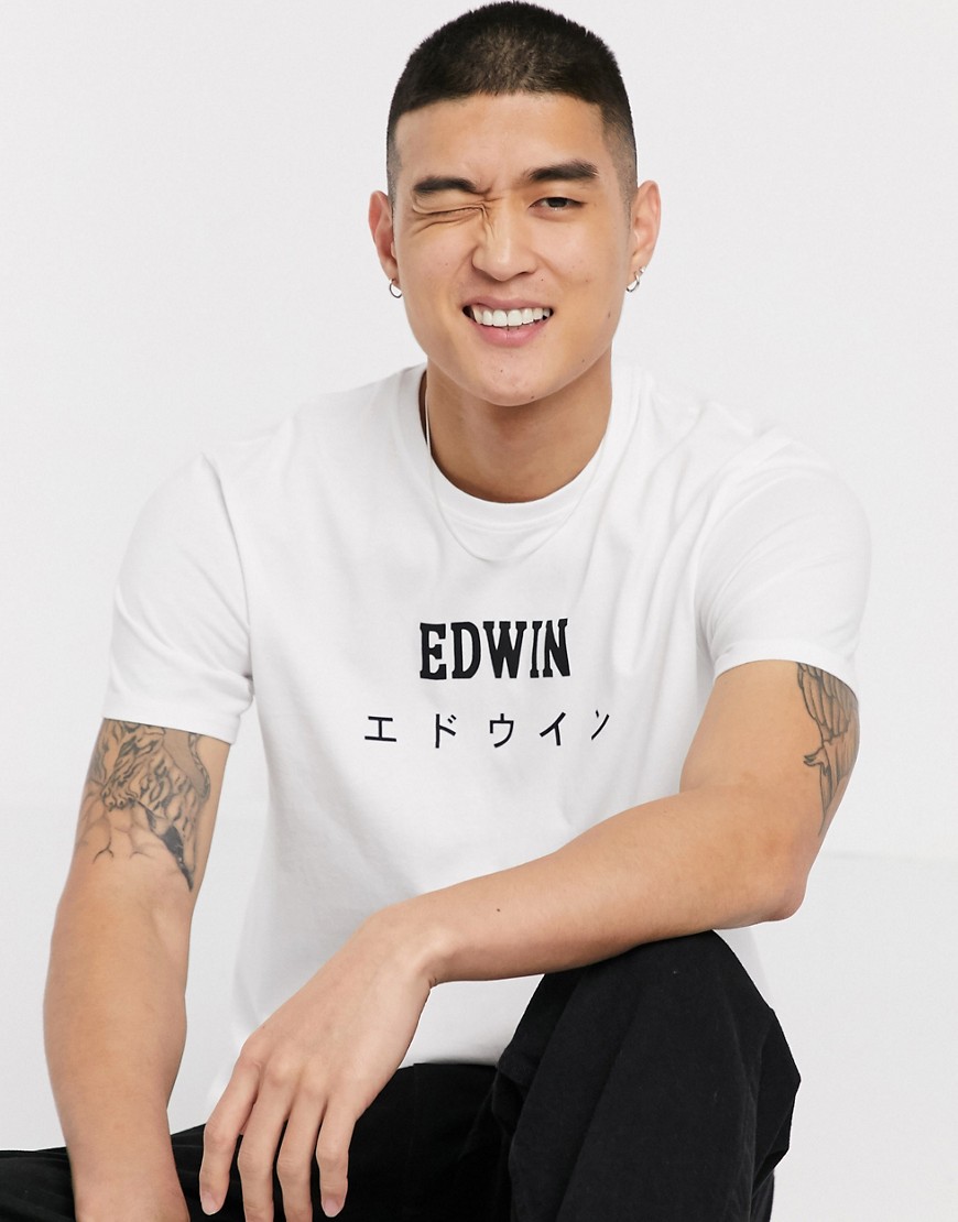 Edwin - Japan - T-shirt met logo in wit