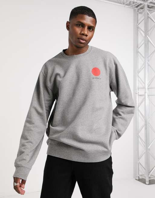 Edwin Japanese Sun crew neck sweat in grey