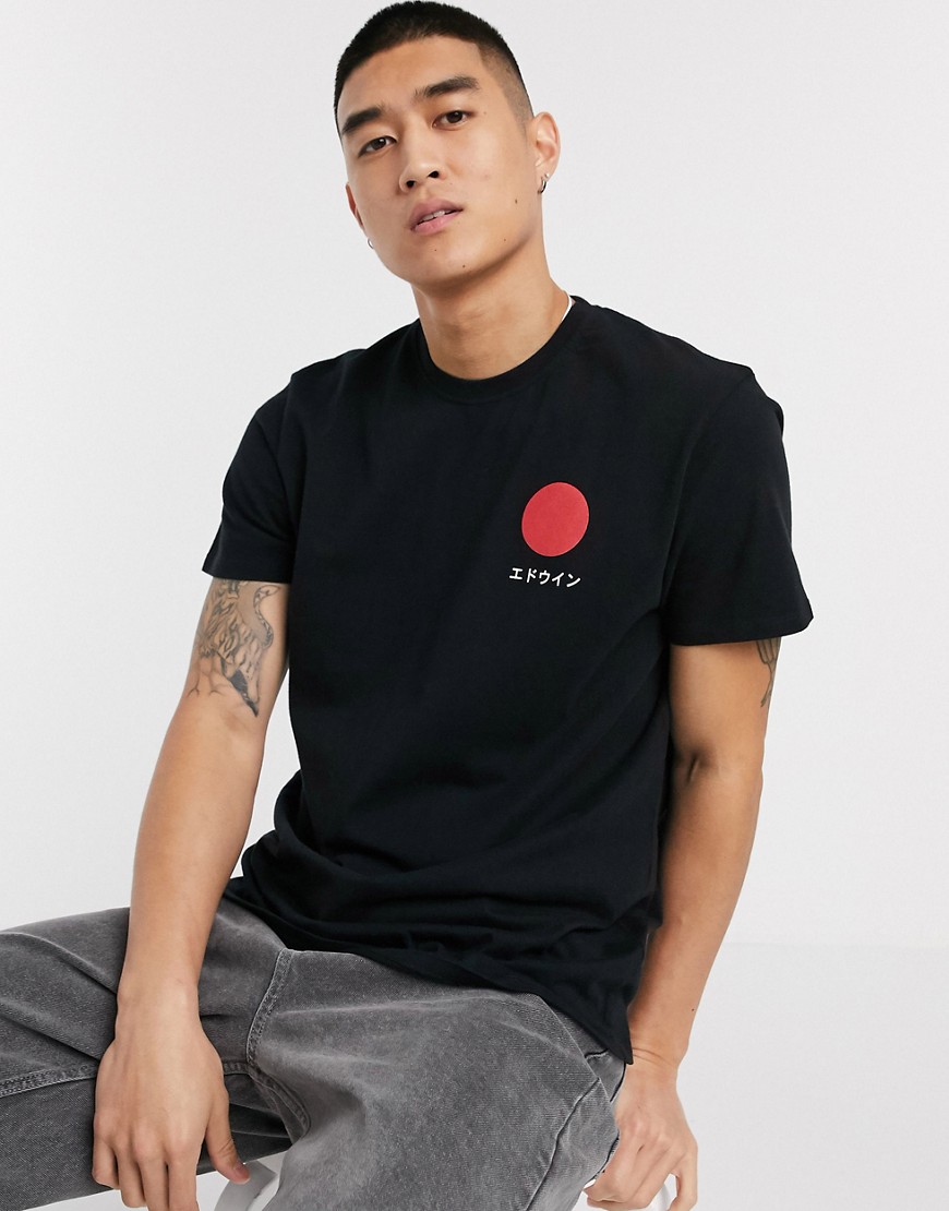 Edwin - Japanese Sun - T-shirt in zwart