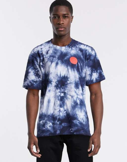 Edwin Japanese Sun tie dye t-shirt in navy