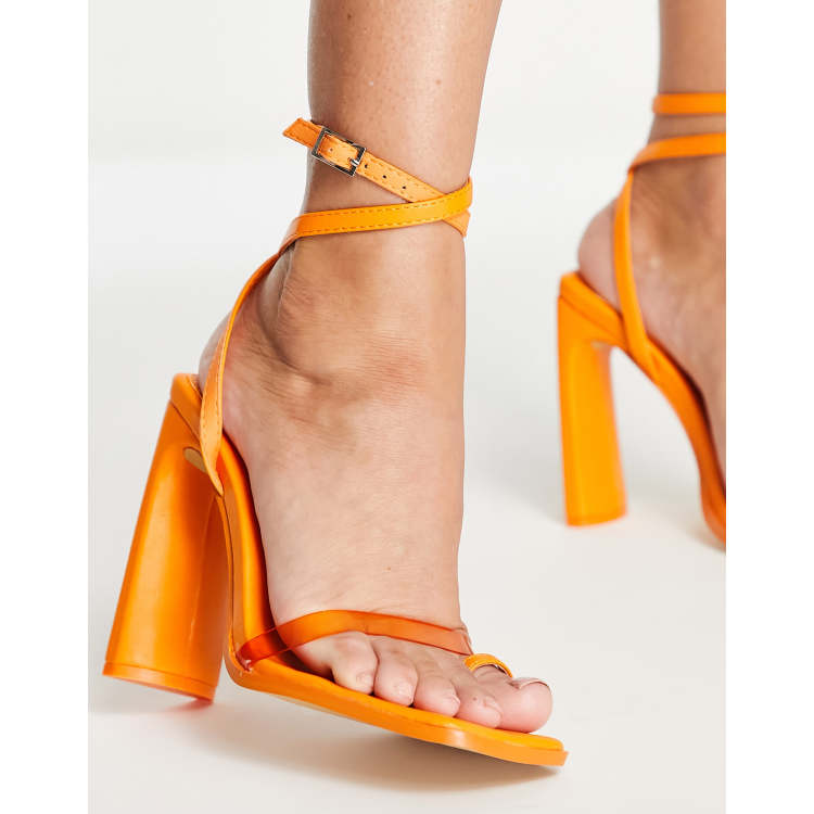 Orange and clear discount heels