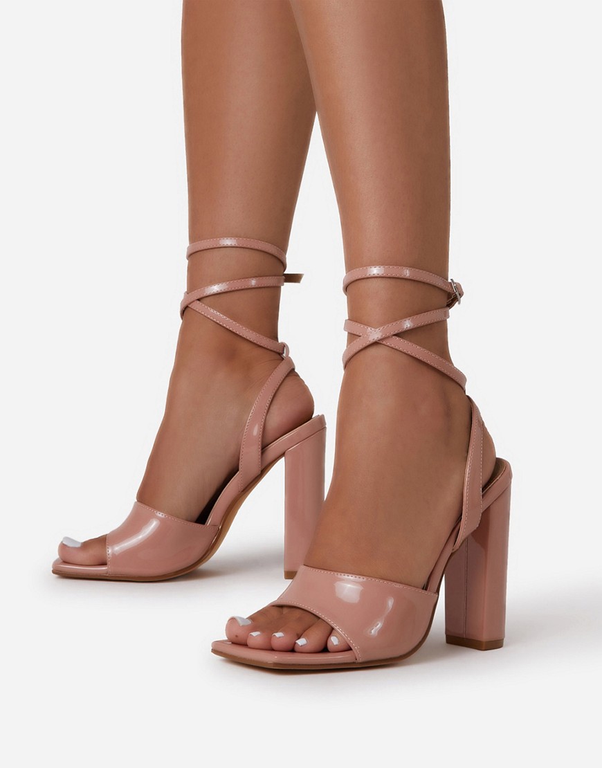 E-gó Ego Antonella Block Heel Sandals In Rose-neutral