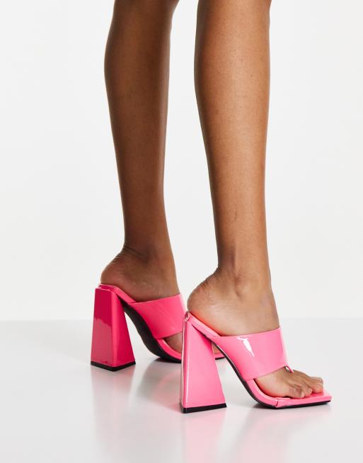 Pink store heeled mules