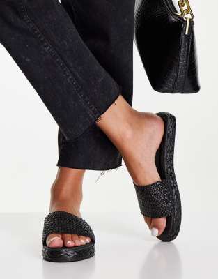 Ego Beach Bums woven sliders in black - ASOS Price Checker