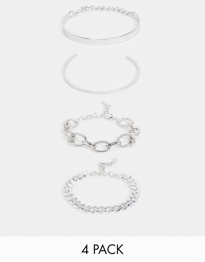 Ego bracelet multipack with chain links and cuff in silver