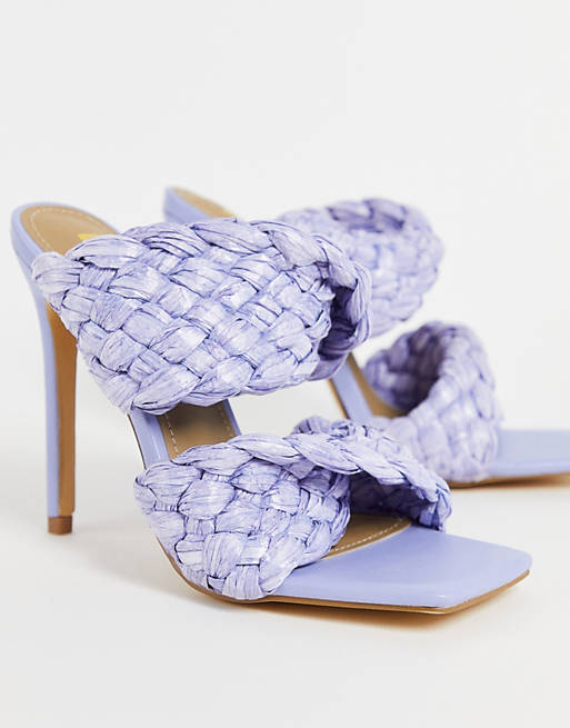 Ego Break Free woven heeled mules in lilac