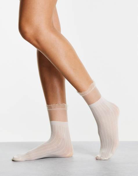 chaussette cuissarde blanche