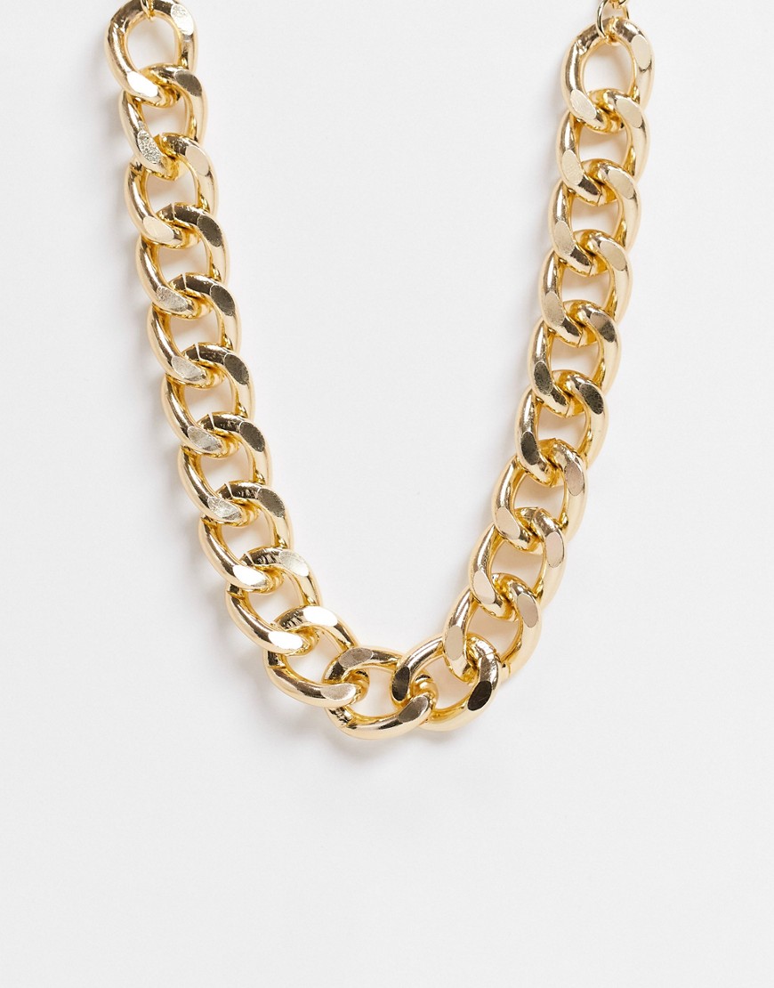 Ego chunky flat chain necklace in gold