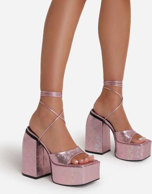 Chunky deals sequin heels