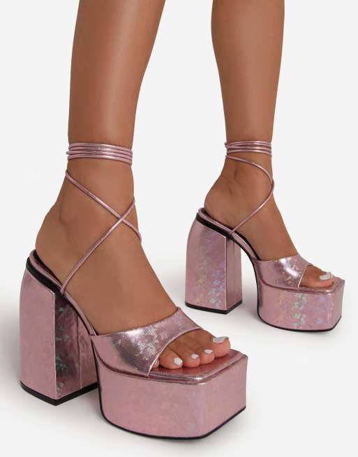 Chunky hot sale sequin heels