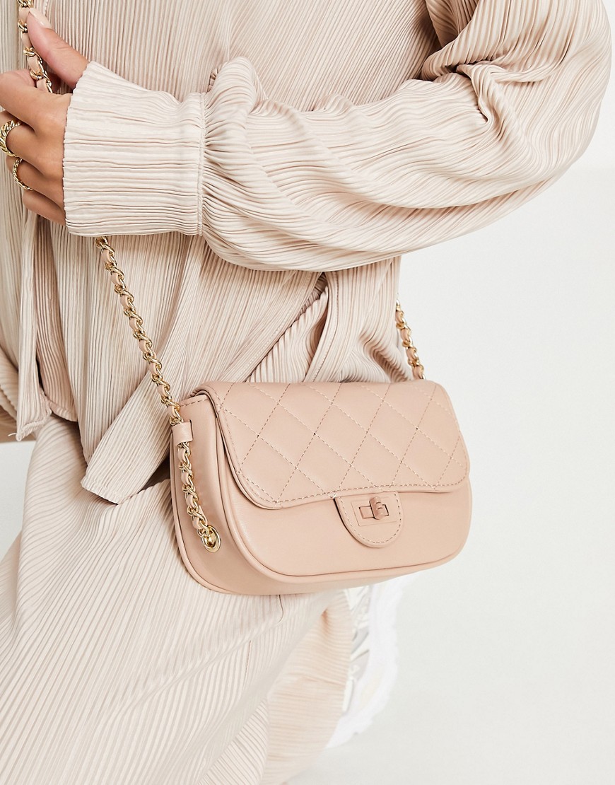 Ego foldover quilted bag in beige-Neutral