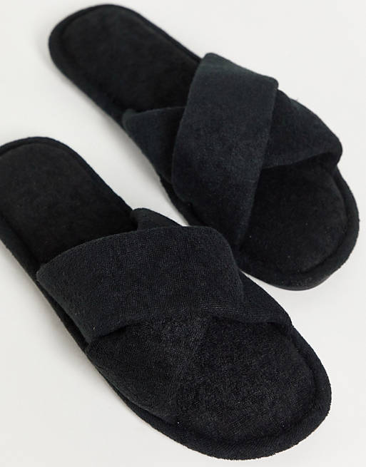 Ego Good Times cross strap slippers in black