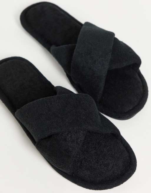 EGO - Good Times - Pantofole con fascette incrociate nere