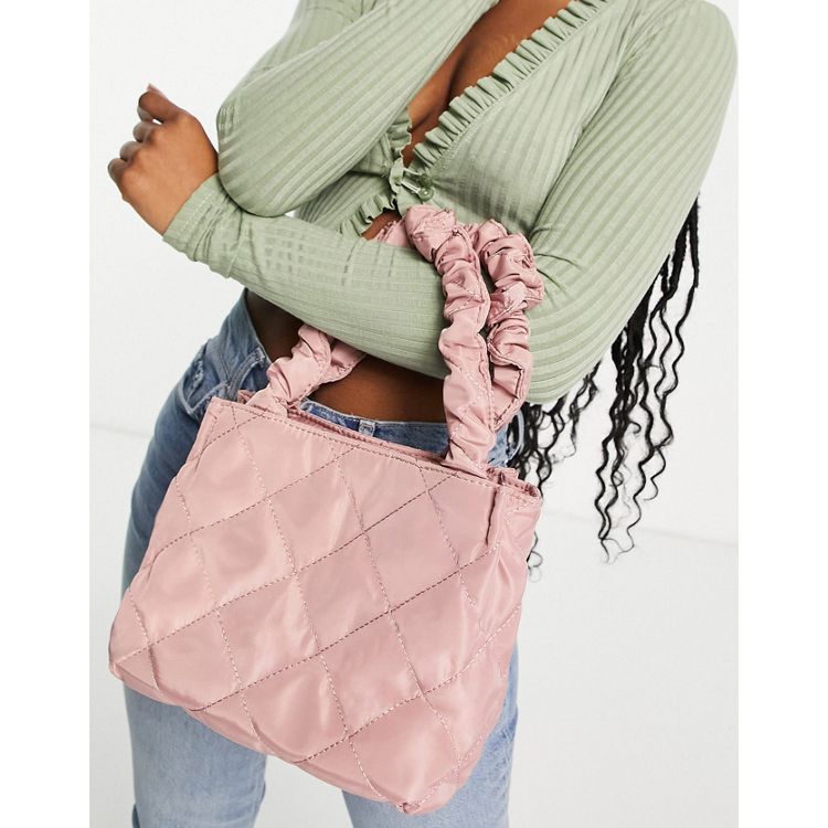Ego mini bag with chunky chain strap in patent pink