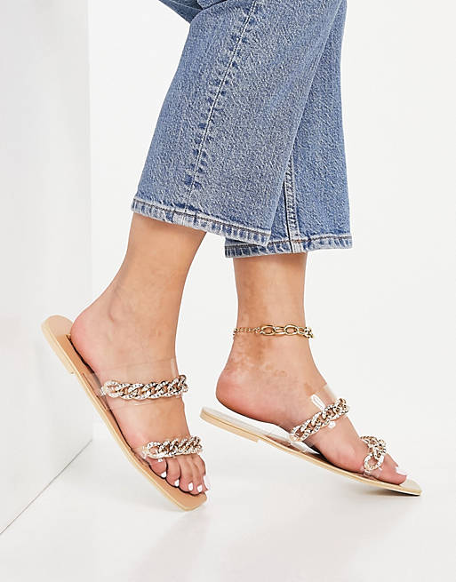 Ego Illusions mule flat sandals with chain straps