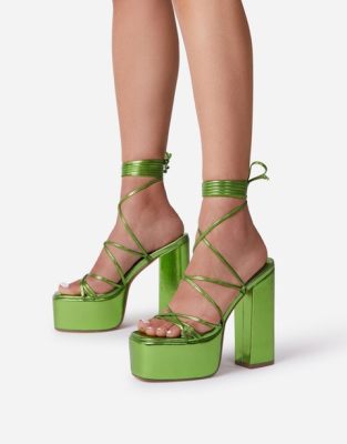 lime green platform heels