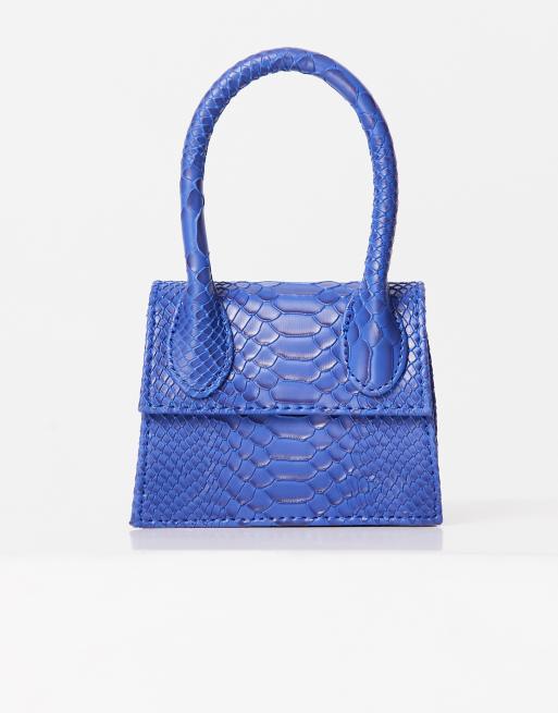 ASOS DESIGN mini barrel bag in blue