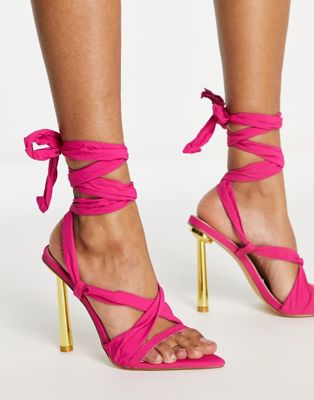 Ego Once Upon wrap around heel sandals in pink - ASOS Price Checker