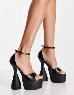 croc platform heels