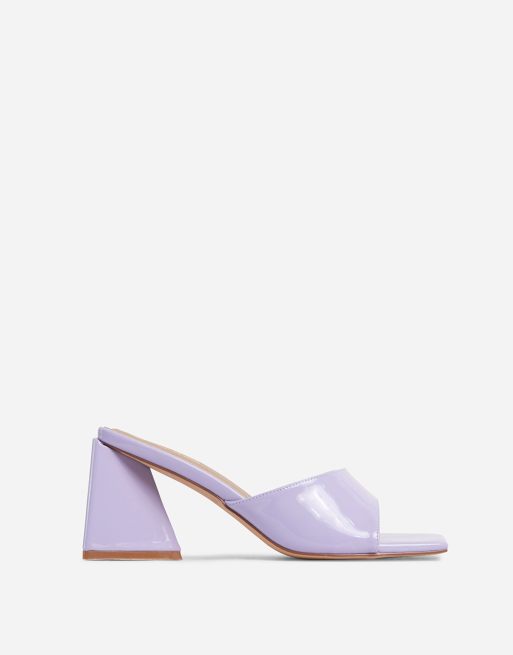 Ego Realness mid flare heel sandals in lilac