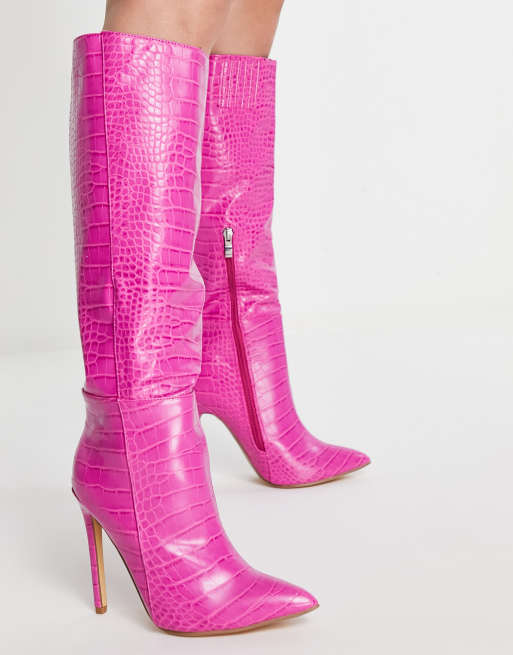 High heel 2025 pink boots