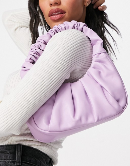 Ego shoulder bag with ruching in lilac