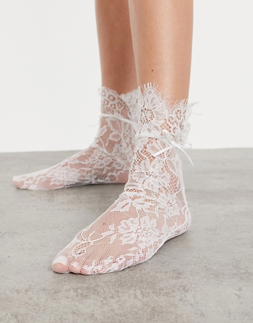 Ego socks in white lace