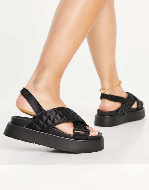 Ego Squad flatform sandals in black, 4 of 4