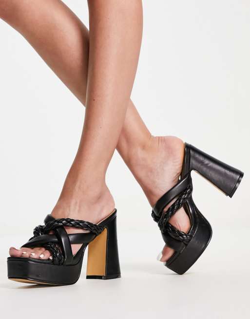 Ego Treat Your Right knot detail mule sandals in black | ASOS