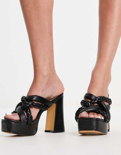 Ego Treat Your Right knot detail mule sandals in black , 2 of 4