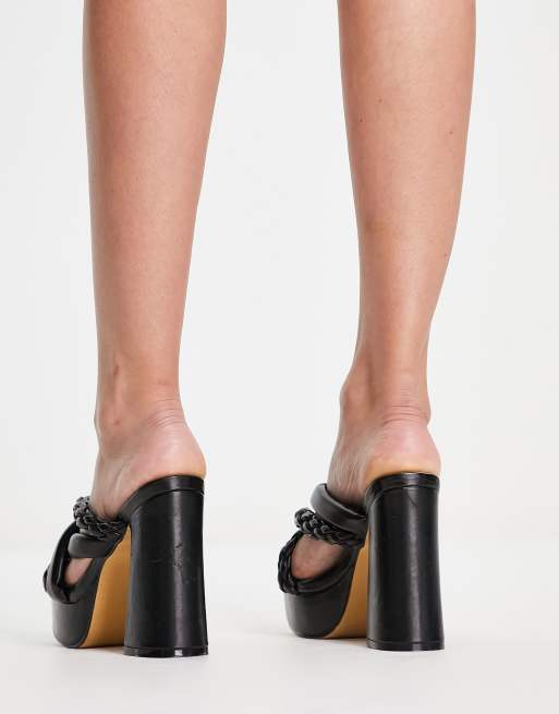 Ego Treat Your Right knot detail mule sandals in black , 3 of 4