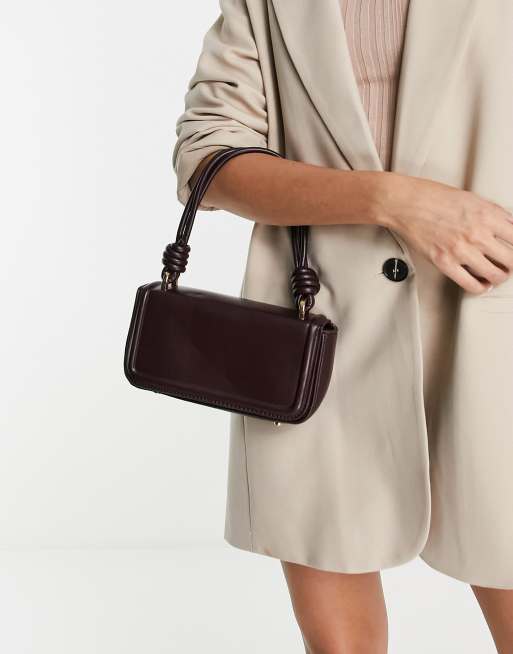 Ego x Jess Hunt baguette bag with knotted strap in chocolate brown ASOS