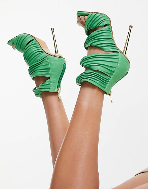 Ego x Maura Amphora twist front heel sandals in green
