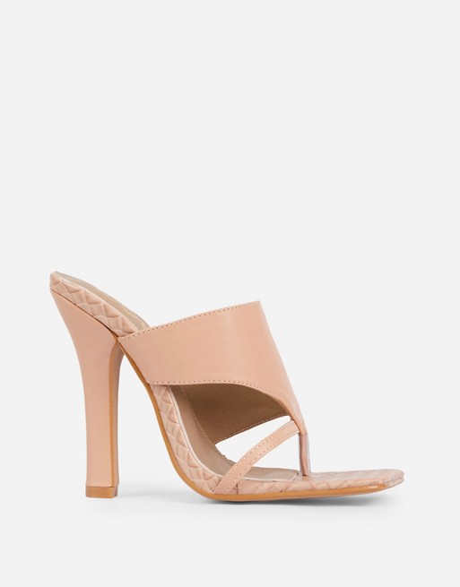 Ego x Molly-Mae Captivating heeled mules in beige