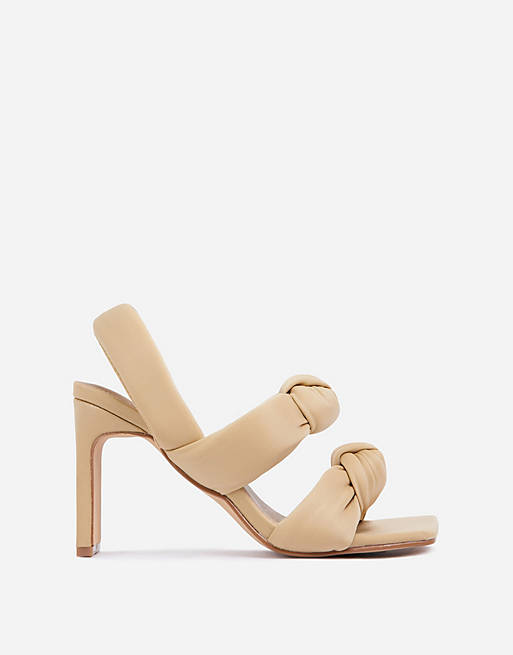 Ego x Molly-Mae Infatuated padded heeled sandals in beige | ASOS