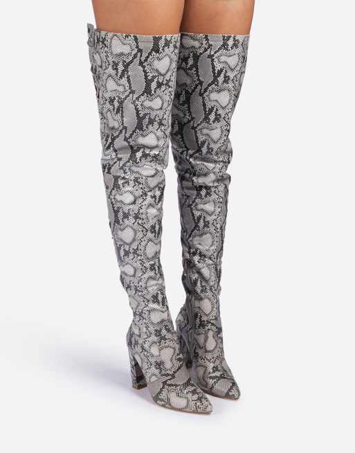 Over the knee snake print outlet boots