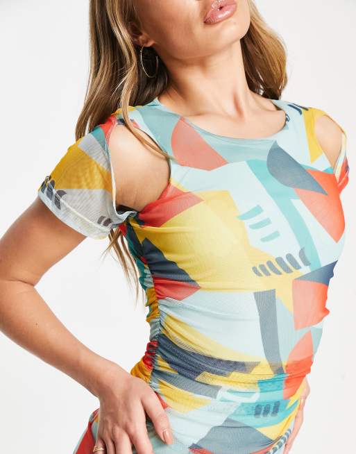 Ei8th Hour – Netz-Minikleid mit geometrischem Muster, 3 von 4