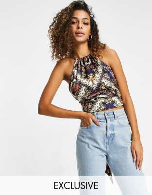 satin tie back top