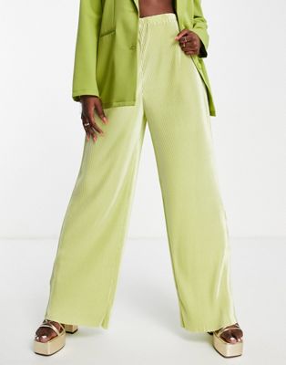 Ei8th Hour wide leg plisse trousers in green