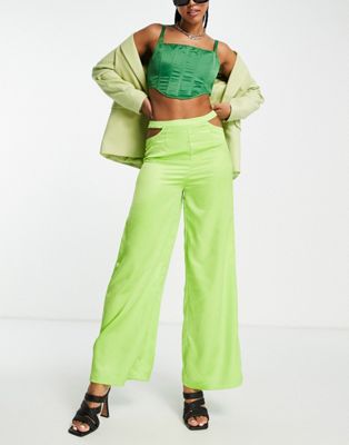 Ei8th Hour wide leg trousers co-ord in green