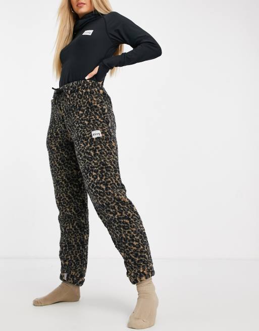 Eivy Big Bear sherpa pants in leopard