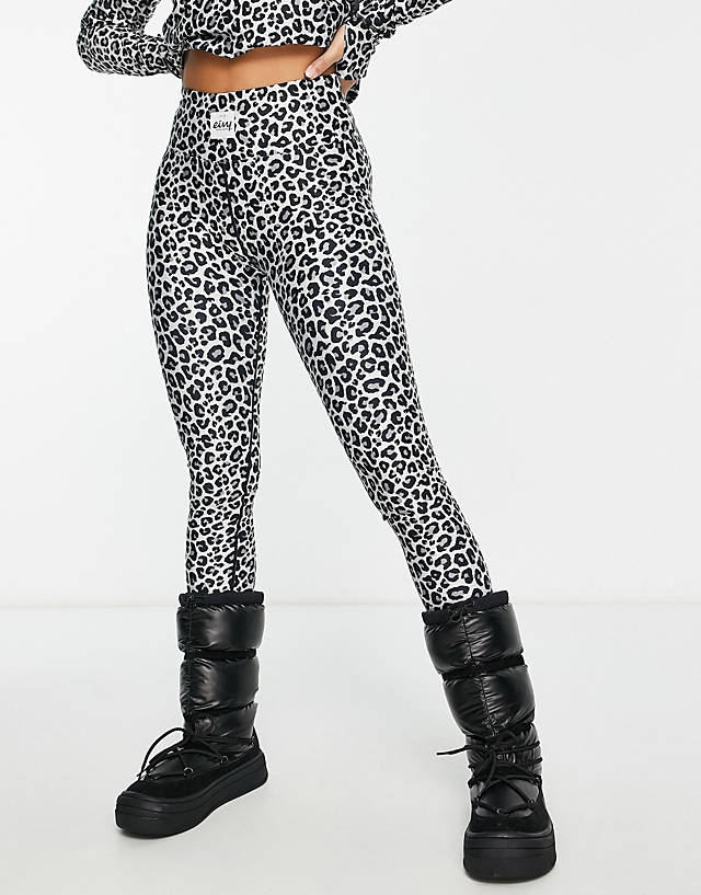 Eivy - ice cold base layer leggings in white leopard print&nbsp;