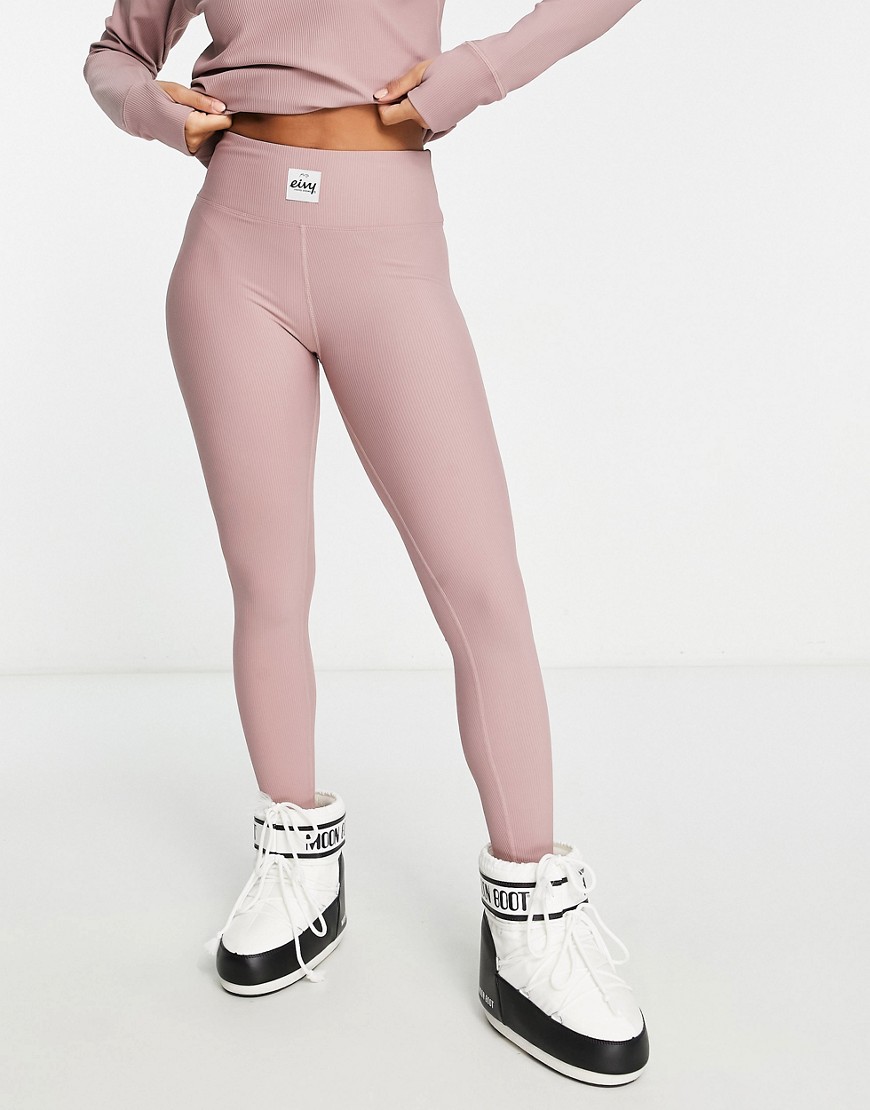 Eivy Ice Cold base layer ribbed leggings in pink