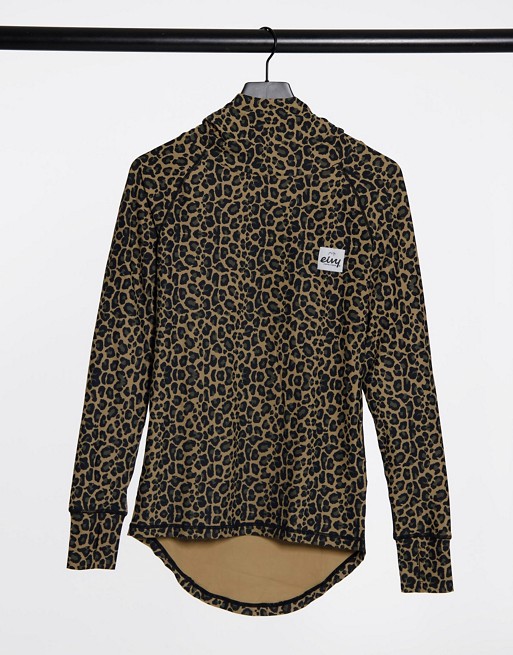 Eivy Icecold hooded base layer top in leopard