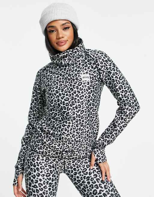 Eivy Icecold - Top base layer con fori per i pollici leopardato 