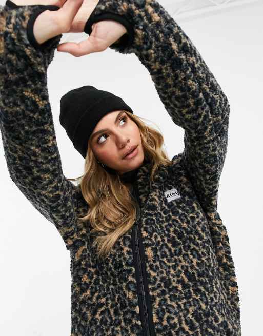 Eivy Redwood sherpa jacket in leopard